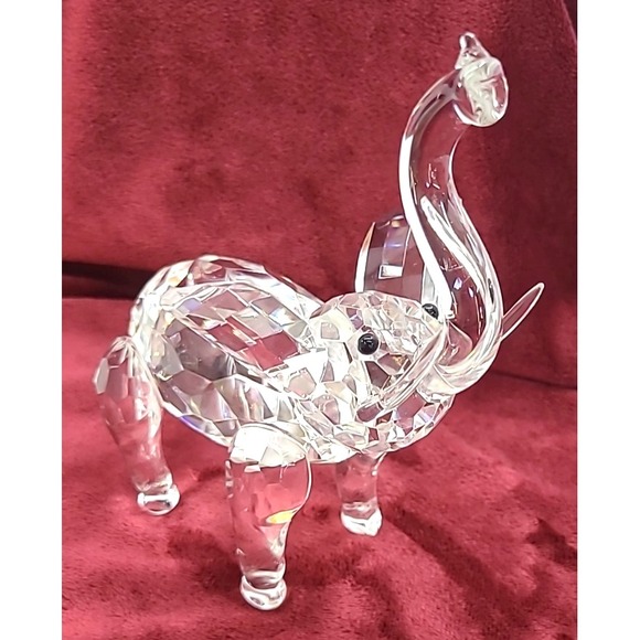 VTG Shannon Crystal Ireland Faceted Clear Crystal 6" Elephant Trunk Up-EXCELLENT - Picture 4 of 13